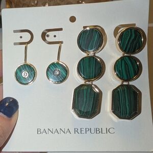 Banana Republic Faux Stone Malachite Earrings